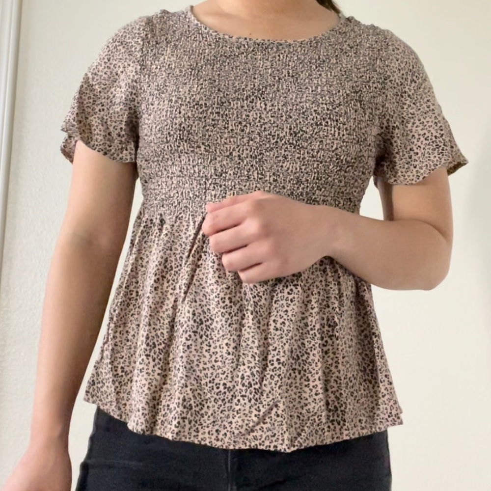Peplum Tiny Cheetah Print Pattern